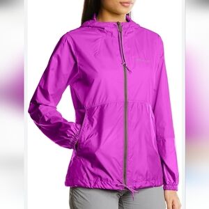 Columbia Flash Forward Pink Neon Rain Jacket Size Medium
